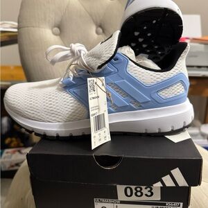 Adidas White and Light Blue Athletic Shoes